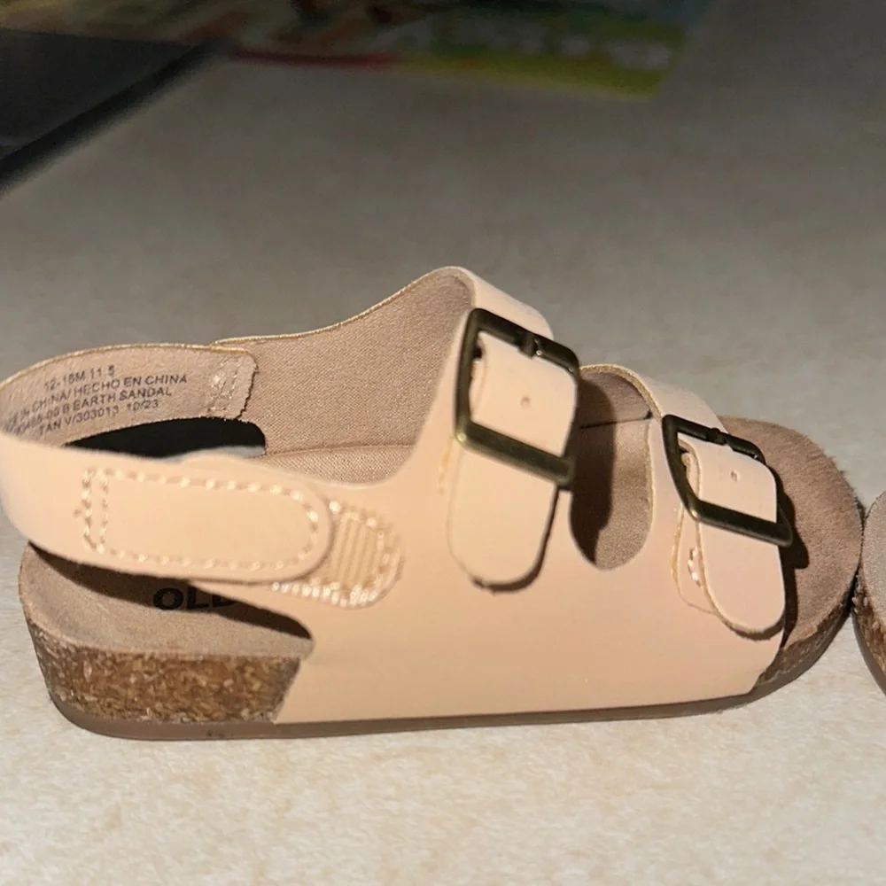 NWOT Old Navy Tan Sandals with Suede Straps and Cork Footbed